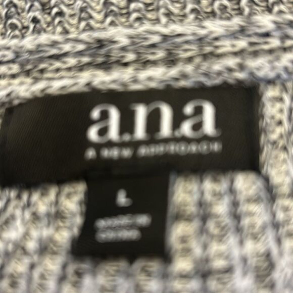 A.N.A black white V neckline long sleeve cotton sweater Size L EUC - Picture 8 of 8